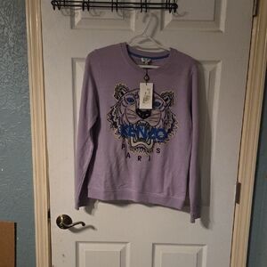 Kenzo Lavender Tiger Graphic Crewneck Sweater
